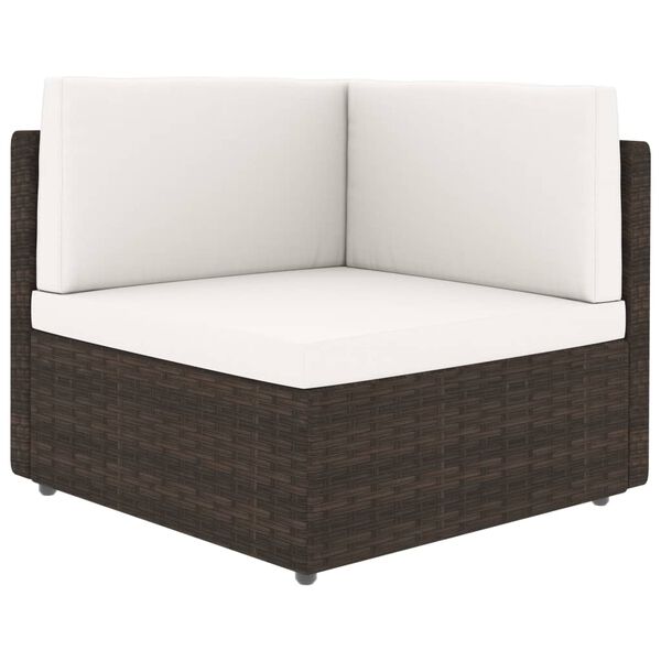 vidaXL Modulares 2-Sitzer-Sofa Poly Rattan Braun