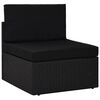 vidaXL 5-tlg. Garten-Lounge-Set mit Kissen Schwarz Poly Rattan