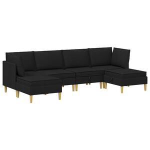 vidaXL Modular Sofa Set mit Stauraum 6 stk. Schwarz Stoff