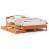 vidaXL Massivholzbett ohne Matratze Wachsbraun 140x190 cm Kiefernholz