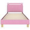 vidaXL Kinderbettgestell mit Kopfteil Rosa 80 x 200 cm Stoff