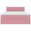 vidaXL Bett mit Stauraum und LED mit Matratze Rosa 140 x 190 cm Samt