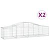 vidaXL Gabionen mit Hochbogen 2 Stk. 200x50x40/60 cm Verzinktes Eisen