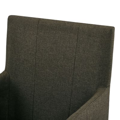 vidaXL Esszimmerstühle mit Armlehnen 4 Stk. Braun Stoff