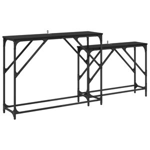 vidaXL Konsolentisch 2 Stk. Schwarz Eichen-Optik 100 x 28 x 75 cm