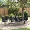 vidaXL Garten Essgruppe 9 pcs Schwarz PE-Rattan