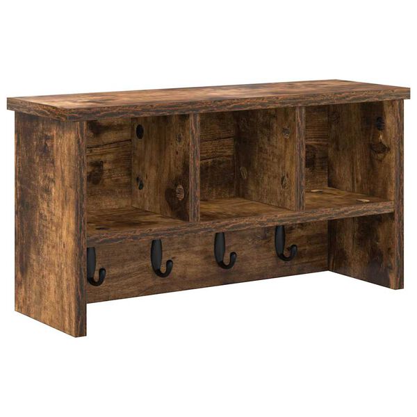 vidaXL Wandmontierter nachttisch Ger&auml;ucherte Eiche 50 x 16 x 26 cm