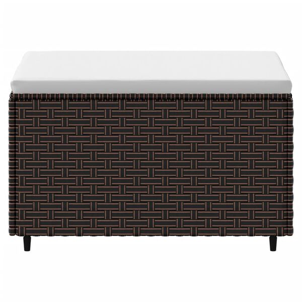 vidaXL Gartenhocker mit Kissen Braun Poly Rattan