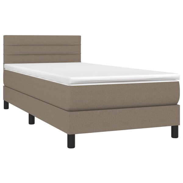 vidaXL Boxspringbett mit Matratze Taupe 80x200 cm Stoff