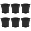 vidaXL Blument&ouml;pfe 6 pcs Schwarz &Oslash; 19 x 16 cm Kunststoff