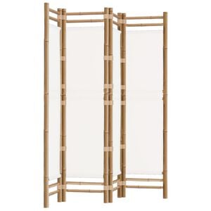 vidaXL 4-tlg. Paravent Faltbar 160 cm Bambus und Canvas