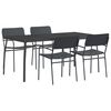 vidaXL Essgruppe 5 stk. Anthrazit 165 x 80 x 72 cm Stahl