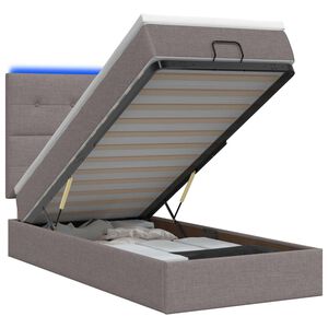 vidaXL Ottoman-Bett mit Matratze und LED Taupe 80 x 200 cm Stoff