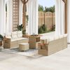 vidaXL Garten-Sofa-Set mit Kissen mit Speicher Beige Poly Rattan