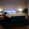 vidaXL Boxspringbett mit Matratze Blau 180x200 cm Samt