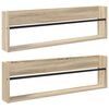 vidaXL Magazinregal 2 Stk. Sonoma-Eiche 100 x 12 x 30 cm Holzwerkstoff