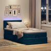 vidaXL Ottoman-Bett mit Matratze & LEDs Dunkelblau 90x190 cm Samt