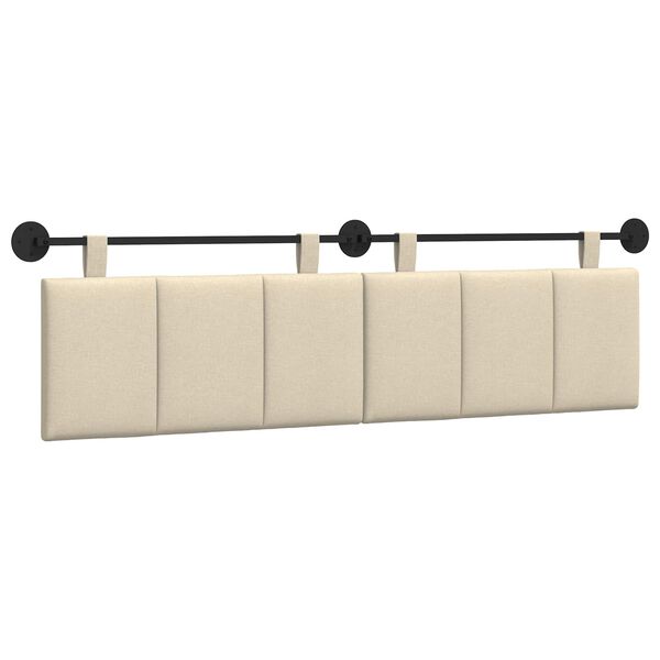 vidaXL H&auml;ngevorderseite Wandmontiert Creme 190 x 55 x 5 cm Stoff