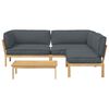 vidaXL Sofa Set mit Kissen Uni 4 pcs Anthrazit Massivholz Akazie