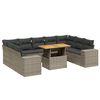 vidaXL 10-tlg. Garten-Sofagarnitur mit Kissen Grau Poly Rattan