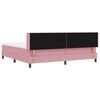 vidaXL Boxspringbett mit Matratze mit Kopfteil Rosa 200 x 200 cm Samt