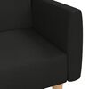 vidaXL Schlafsofa 2-Sitzer mit Fu&szlig;hocker Schwarz Stoff