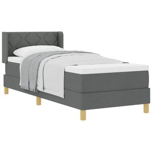vidaXL Boxspringbett mit Matratze Dunkelgrau 200 x 80 cm Stoff