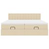 vidaXL Ottoman-Bett mit Matratzen & LEDs Creme 180x200 cm Stoff
