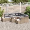 vidaXL Sofa Set mit Kissen 9 pcs Beige Poly Rattan
