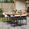 vidaXL 5-tlg. Garten-Essgruppe mit Kissen Schwarz Poly Rattan