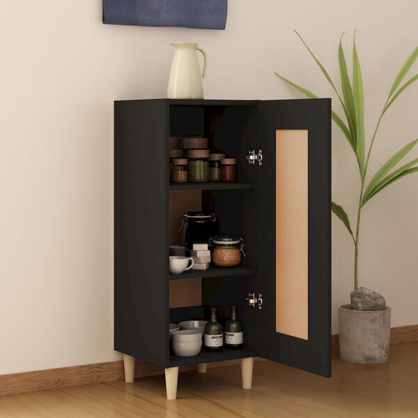 vidaXL Sideboard Schwarz 34,5x34x90 cm Holzwerkstoff