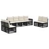 vidaXL Gartensofa-set 8 stk. Schwarz und Cremewei&szlig; Poly-Rattan