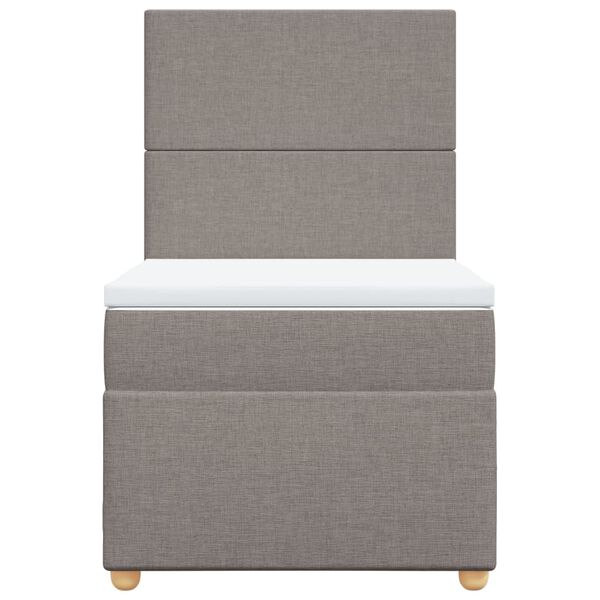 vidaXL Boxspringbett mit Matratze Taupe 90x190 cm Stoff