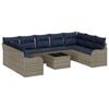 vidaXL Gartensofa-set 10 stk. Grau Poly-Rattan