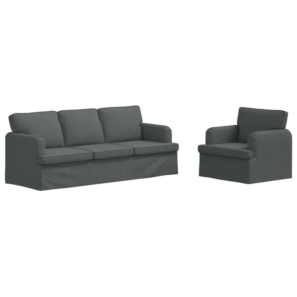 vidaXL Sofa 2 pcs Dunkelgrau