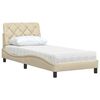 vidaXL Bett mit Matratze Creme 90x200 cm Stoff