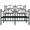 vidaXL Bettgestell mit Kopf- und Fu&szlig;teil Metall Schwarz 120x190 cm