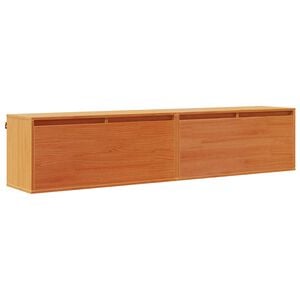 vidaXL Wandschrank mit Regal mit T&uuml;r 2 pcs Wachsbraun 80 x 30 x 35 cm