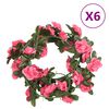 vidaXL Blumengirlanden Blumen 6 Stk. Rosa 240 cm