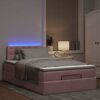 vidaXL Ottomane Bett mit Matratze & LEDs Rosa 120x190 cm Samt