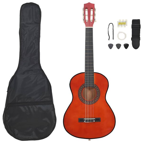 vidaXL 8-tlg. Klassische Gitarre Set für Anfänger 1/2 34"