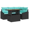 vidaXL Gartensofa-set 5 Stk. 4-Sitzanzahl Schwarz und T&uuml;rkis