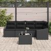 vidaXL Sofa Set mit Kissen 6 pcs Schwarz Poly-Rattan