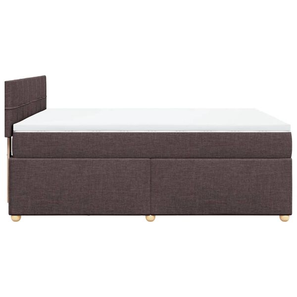 vidaXL Boxspringbett mit Matratze Dunkelbraun 140x200 cm Stoff