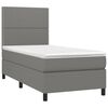 vidaXL Boxspringbett mit Matratze & LED Dunkelgrau 100x200 cm Stoff