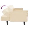 vidaXL Schlafsofa 2-Sitzer mit 2 Kissen Creme Stoff