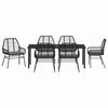 vidaXL Garten Essgruppe 7 pcs Schwarz Poly-Rattan