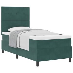 vidaXL Boxspringbett mit Kopfteil Dunkelgr&uuml;n 80 x 200 cm Samt