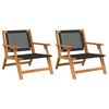 vidaXL gartenm&ouml;bel 2 pcs Schwarz 67 x 78 x 73 cm Massivholz Akazie