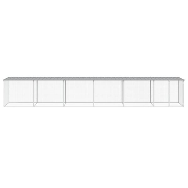 vidaXL H&uuml;hnerk&auml;fig mit Dach Hellgrau 603x98x90 cm Verzinkter Stahl
